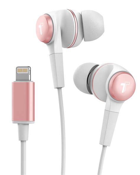 Wired Earphones For Iphone Headphone Apple Certified In Ear Lightning Earbuds Rose V120 Encased