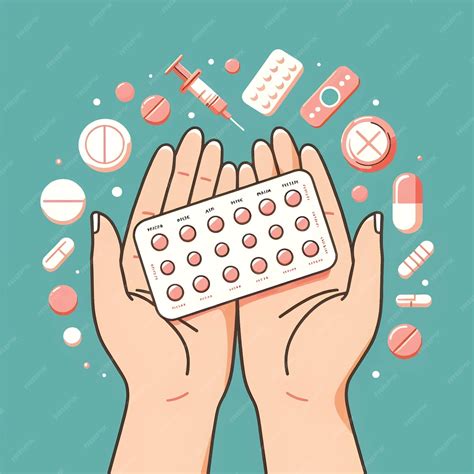 Birth Control Pills Vector Illustration Premium Ai Generated Vector