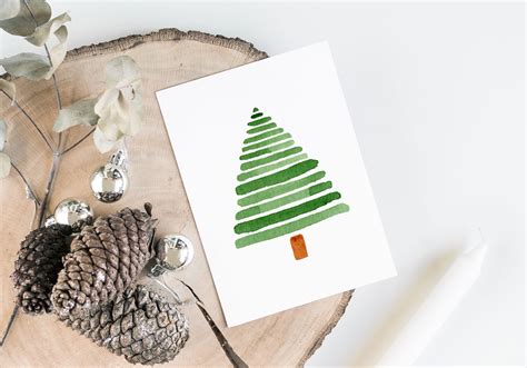 Printable Christmas Card, minimalist Merry Christmas By RED DOTS HOUSE ...