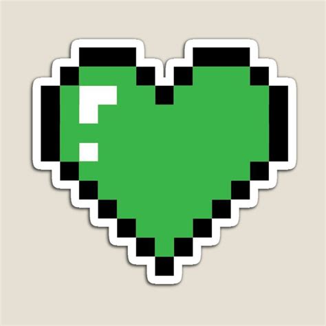 Green Pixel Game Life Heart Sticker Stickers Retro Gamer Gaming