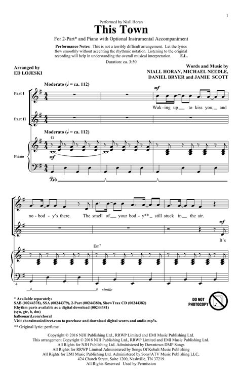 This Town Sheet Music Ed Lojeski Part Choir