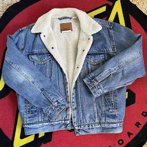 Vintage Levis Denim Jacket With Sherpa Lining Depop