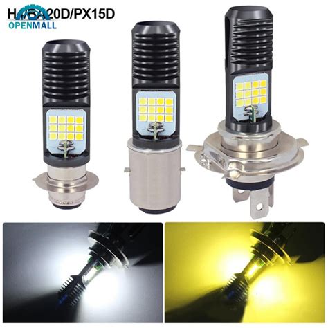 OPENMALL Farol De Motocicleta H4 BA20D PX15D 24 LED Lâmpada Super