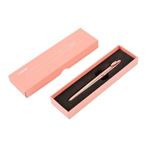 Pluma Estilogr Fica Elegante De Oro Rosa De Mm Y Mm Con Caja De