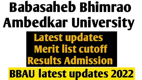 Babasaheb Bhimrao Ambedkar University Admission Notice 2022 Bbau Merit