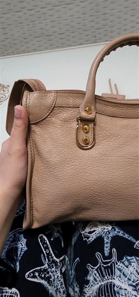 Balenciaga Small City Edge Nude Ghw Barang Mewah Tas Dompet Di