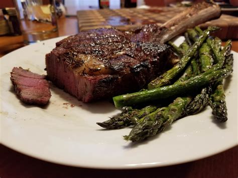 Homemade Dry Aged Tomahawk Steak Reverse Seared On The Grill With