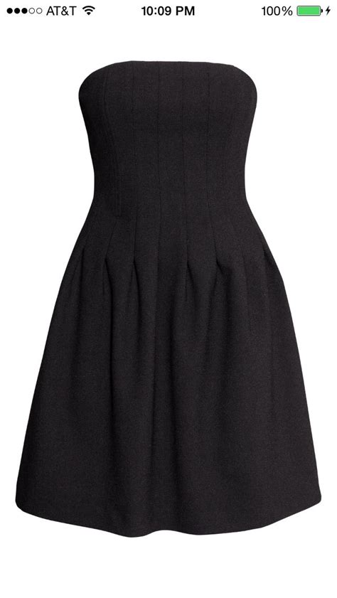 Strapless Knee Length Black Dress By Handm Black Dress Black Knee