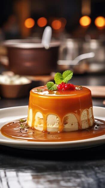 Premium AI Image | Creme caramel flan caramel pudding