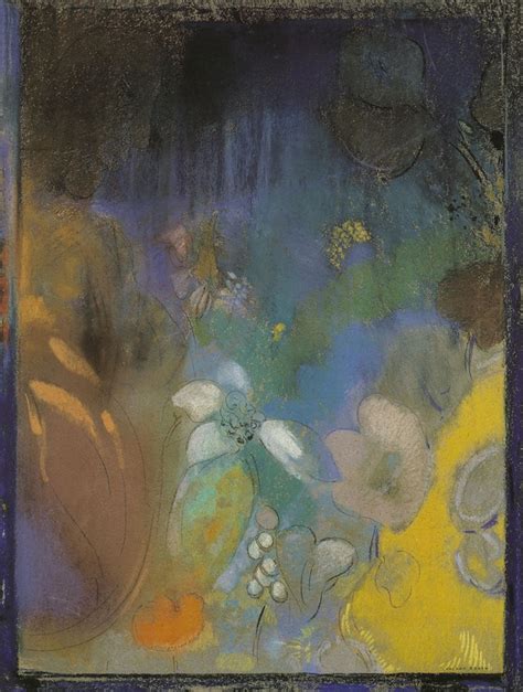 Fine Art Painting Flower Painting Floral Words Odilon Redon Chalk