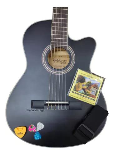 Guitarra Electroacústica Mccartney Slim Ny 39 Negra Mate Paq Envío gratis