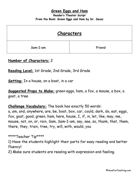 Free Readers Theater Scripts 5th Grade