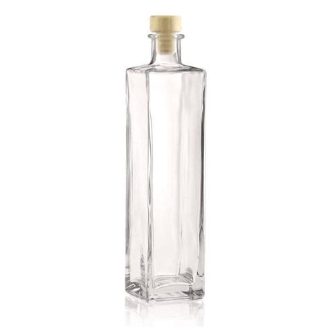 500 ml Glasflasche Rafaello quadratisch Mündung Kork 500 00