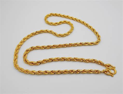 Men S Rope Chain 22K 23K 24K Thai Baht Gold Filled Yellow GP Necklace