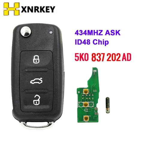 Xnrkey 3 Knop Flip Remote Key Voor Vw Volkswagen 5K0837202AD Kever