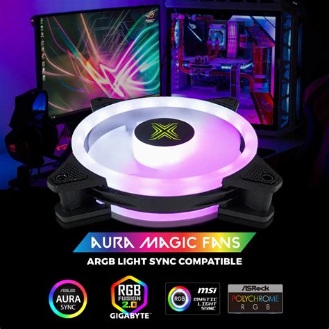 Argb Magic Aura Sync Fan Double Lighting Trillion X