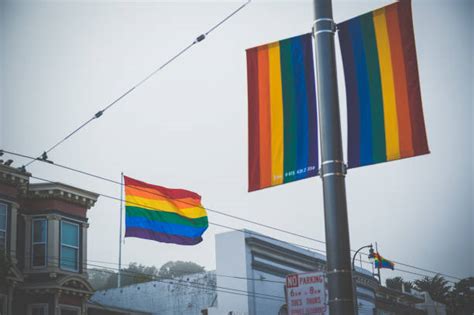 Gay Pride Flag In Castro District Of San Francisco Stock Photos ...