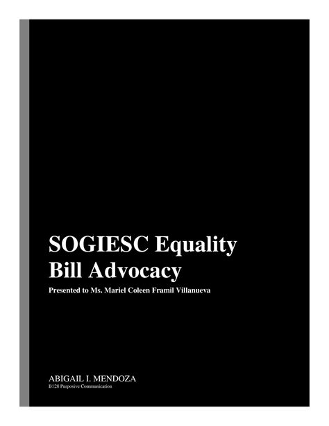 Sogie Bill Advocacy Sogiesc Equality Bill Advocacy Presented To Ms