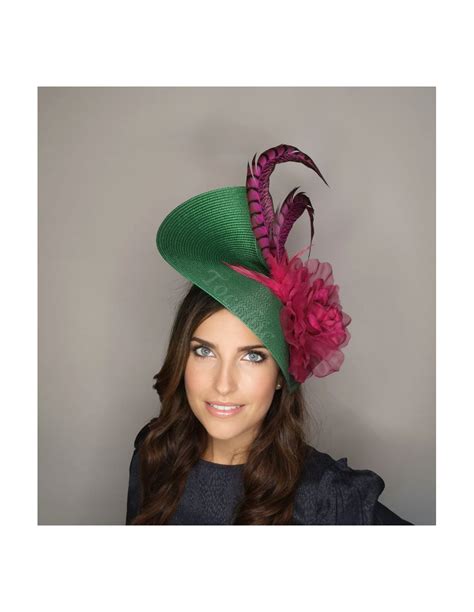 Green And Pink Fascinator With Flowerswedding Hats For Women€13000