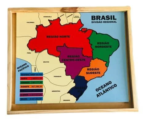 Quebra Cabeça Do Mapa Do Brasil Estados Capitais Escolar R 79 em