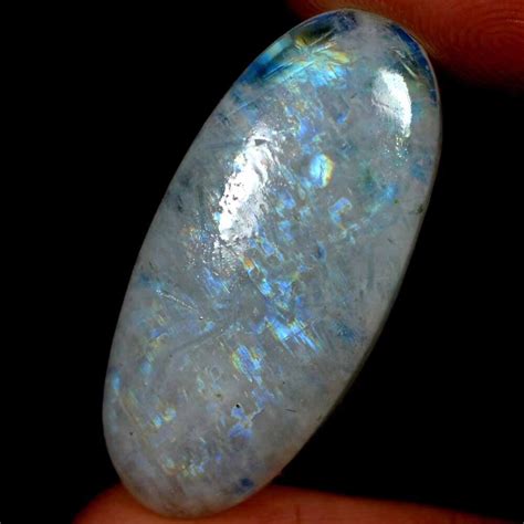 24 10 Carats 100 Naturel Arc En Ciel Lune Ovale Cabochon 13 X 29 MM