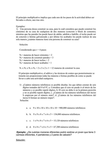 Tecnicas De Conteo Principio Multiplicativo Y Aditivo PDF