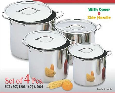 Stainless Steel Stock Pots at Rs 700/set | Borivali West | Mumbai | ID: 13908354130