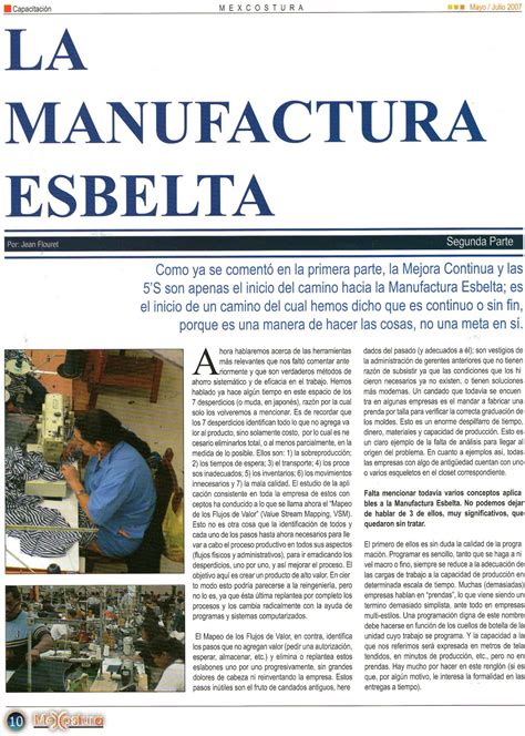 INGENIERIA INDUSTRIAL LA NUEVA ERA Manufactura Esbelta Parte 1