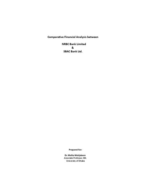Comparative Financial Analysis Between 1 | PDF | Margin (Finance ... 