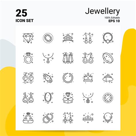 25 Jewellery Icon Set 100 Editable EPS 10 Files Business Logo Concept