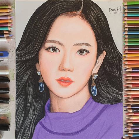 Blackpink Jisoo colored pencil drawing by domsart09 on DeviantArt