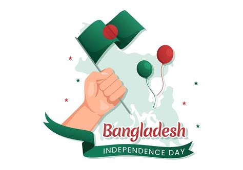 Happy Independence Day Of Bangladesh On March 26th Illustration With