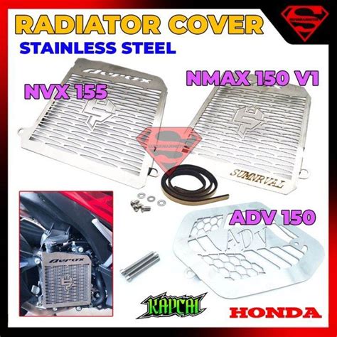 RADIATOR COVER STAINLESS STEEL YAMAHA NVX 155 V1 V2 NMAX 150 V1 ADV150