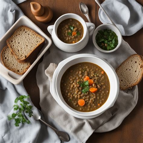 lentil soup   side   grain bread