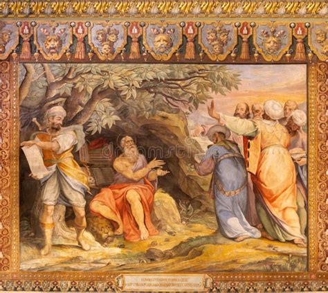 Rome Italy August The Fresco St Jerome Explains The