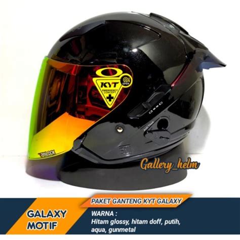 Jual Helm Kyt Galaxy Flat Hitam Glossy Helm Kyt Half Face Paket