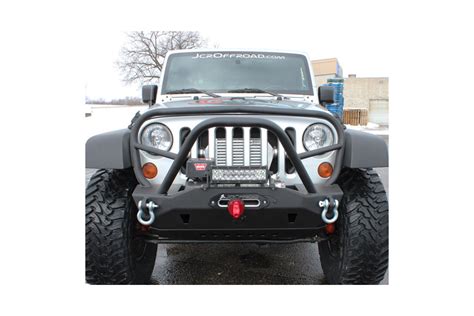 Jcr Offroad Deluxe Mauler Stubby Front Winch Bumper Black Jkfm Tx Pc Northridge4x4