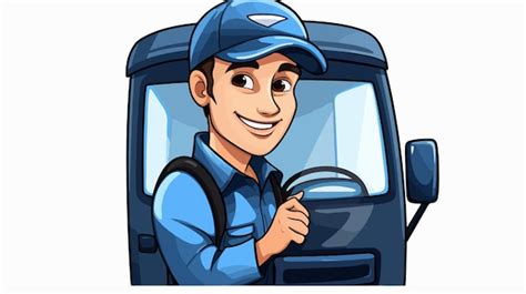 Cartoon Driver Vector Icon Illustration Premium AI Generated Vector