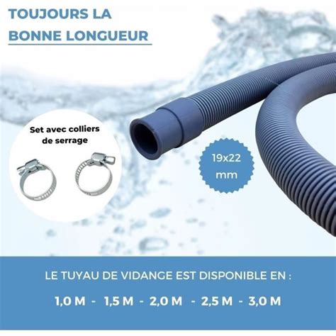 Tuyau De Vidange Lave Linge Lave Vaisselle 2985 Raccord Taille 2m I Kit