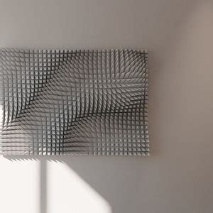 Elegant White Geometric Spikes Wall Art Stunning Fluid Mesh Design 3D ...