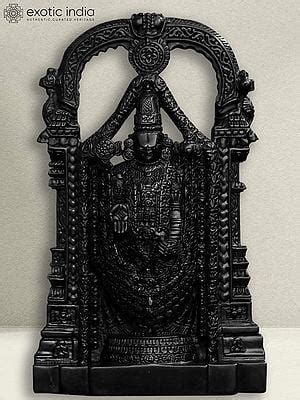 15 Statue Of Lord Tirupati Balaji With Vaishnav Symbol Black Marble