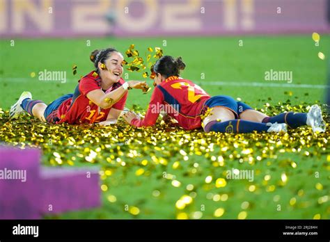 Spain S Oihane Hernandez Left And Spain S Claudia Zornoza Celebrate