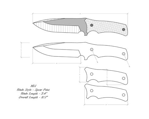 Knife Drawing/knife Sketch/knife Templates Printable/custom Knife/ Knife Plans/ Knife Design ...