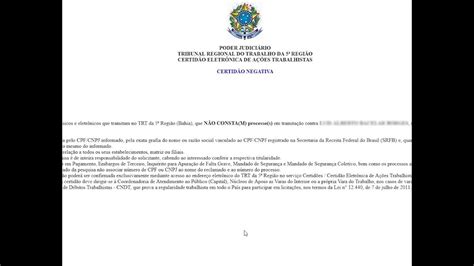 Certidão Da Justiça Do Trabalho Da Bahia Trabalhador Esforçado