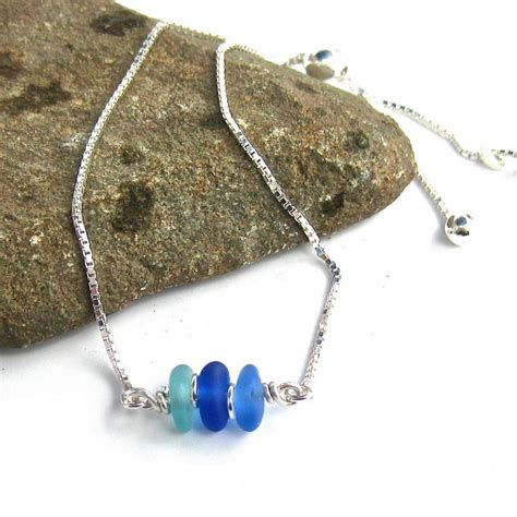 stone adjustable sea glass bracelet islands art bookstore