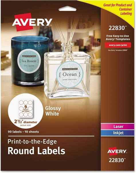 Avery Kraft Brown Round Labels With Sure Feed 25