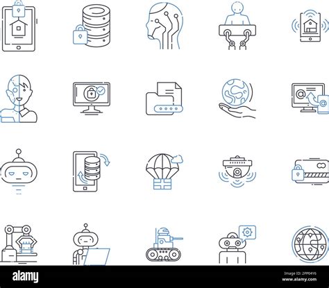 Computer Science Line Icons Collection Algorithm Binary Compiler