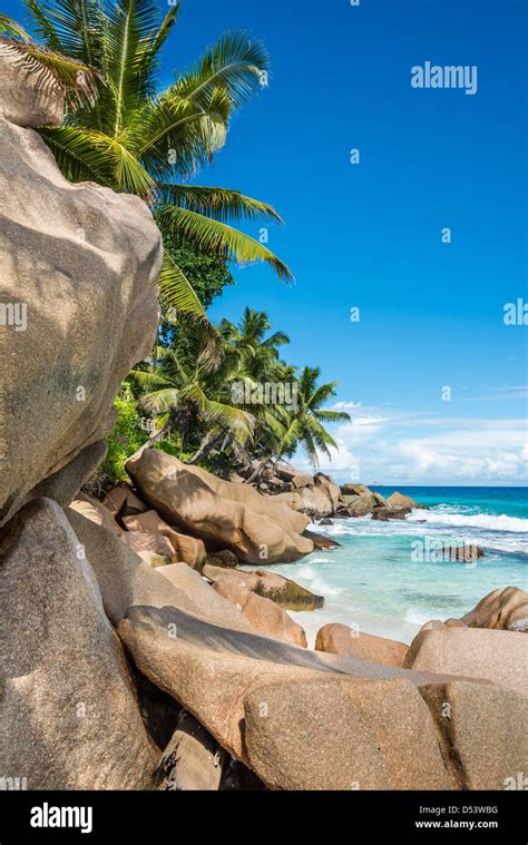 Anse Patates Beach La Digue Island Seychelles Stock Photo Alamy