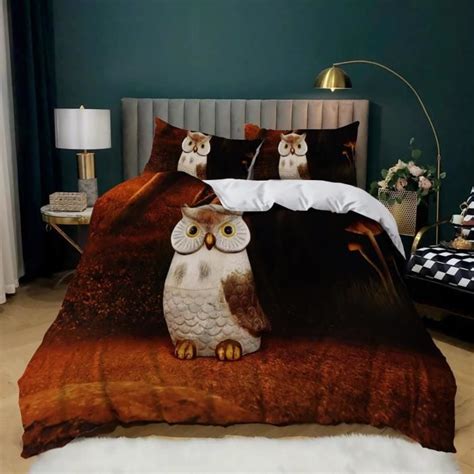 Housse De Couette X Hibou De Dessin Anim Et Marron Parures De