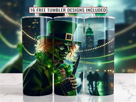 St Patricks Day Horror Movie Skinny Tumbler Design Lucky Horror Oz